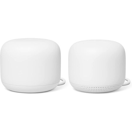 GOOGLE Nest Wifi AC2200 Mesh System Router and Point   Snow 2PK GOOGA00822-US